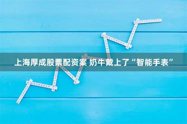 上海厚成股票配资案 奶牛戴上了“智能手表”